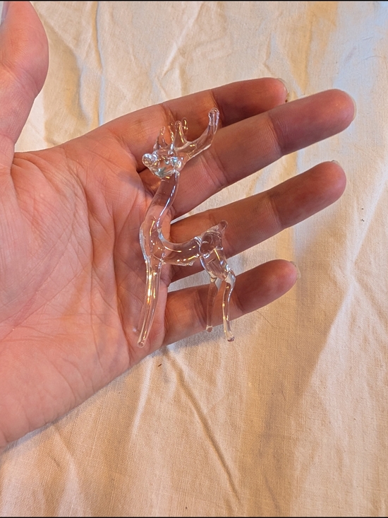 Vintage Other - 2/16$ Vintage Clear Glass Reindeer Figurine